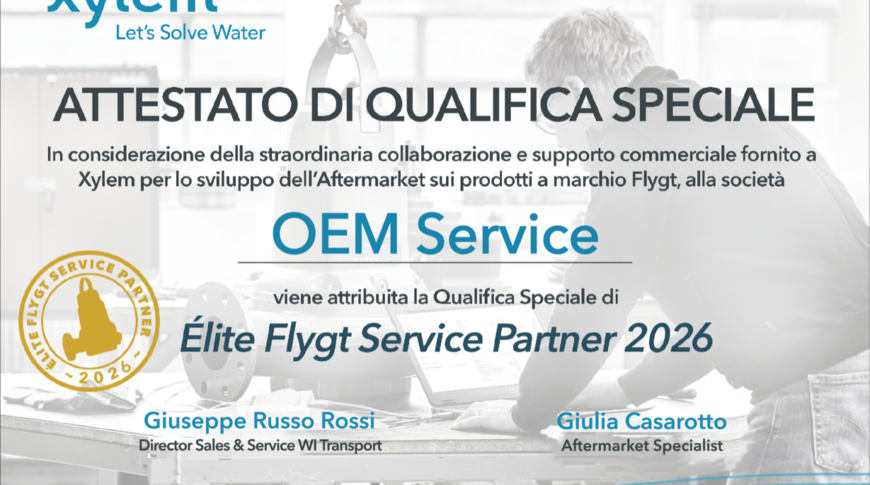 Élite Flygt Service Partner 2026: un riconoscimento dedicato alle nostre persone